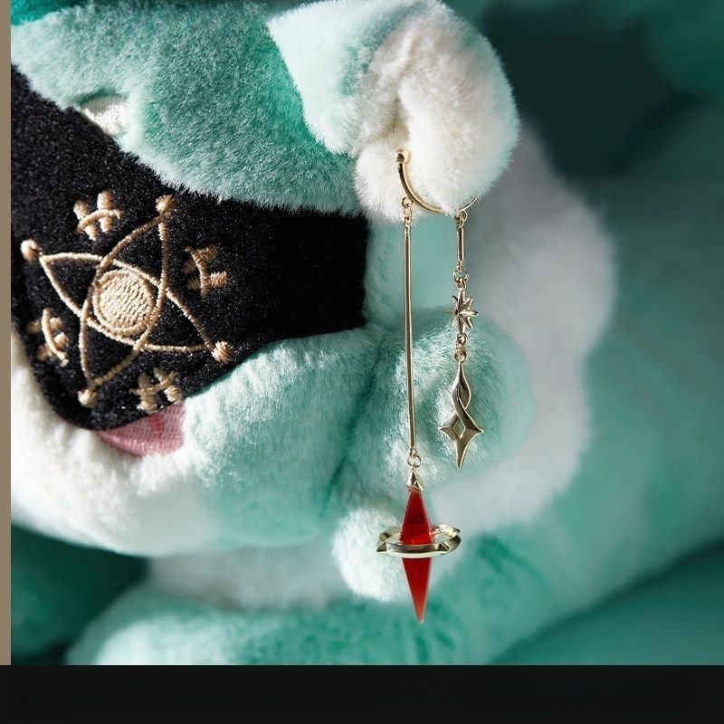 Anaxa Cosplay Prop - Honkai: สตาร์เรล การ์ตูนอะนิเมะอานาแซโกราสต่างหูแบบหนีบ อุปกรณ์ประกอบฉาก ต่างหูผู้หญิงผู้ชาย ของขวัญสำหรับคอสเพลย์