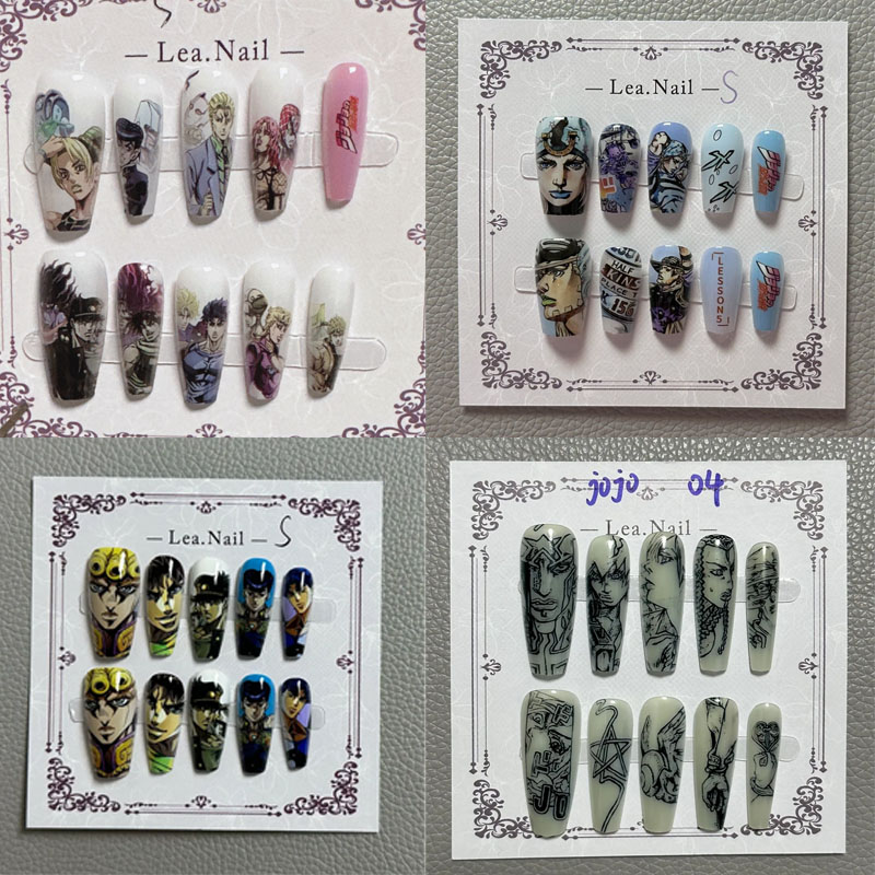 Cosplay Prop Diy - อุปกรณ์ตกแต่งเล็บลายการ์ตูนอนิเมะสำหรับนักเรียนทำเล็บ JOJO ของตกแต่งเล็บ เครื่องประดับเล็บ ของเล่นคอสเพลย์สำหรับสาวๆ ของขวัญเทศกาล