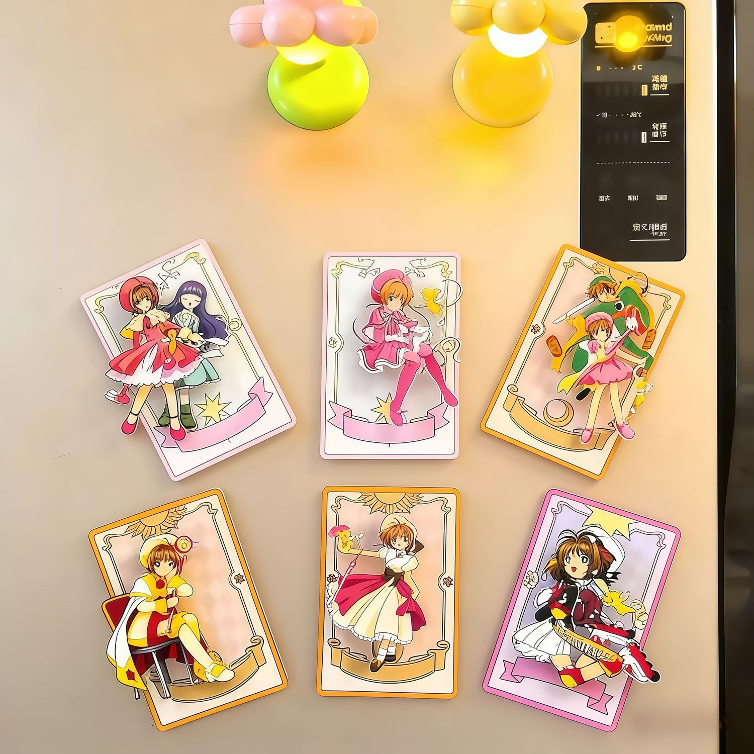 Cosplay Floating Prop - แม่เหล็กติดตู้เย็นรูปสาวน้อยเวทมนตร์, ลูกบาศก์สร้างสรรค์, ของขวัญตกแต่งคุณภาพสูงสำหรับมอบหรือสะสม