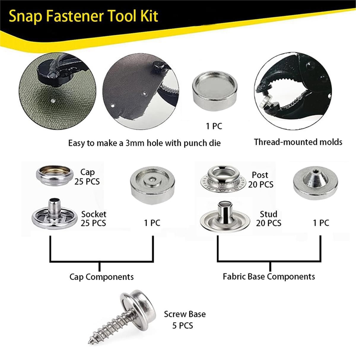 ชุดเครื่องมือติดกระดุมแบบหนีบส - Snap Plier Setter บทวิจารณ์และราคา