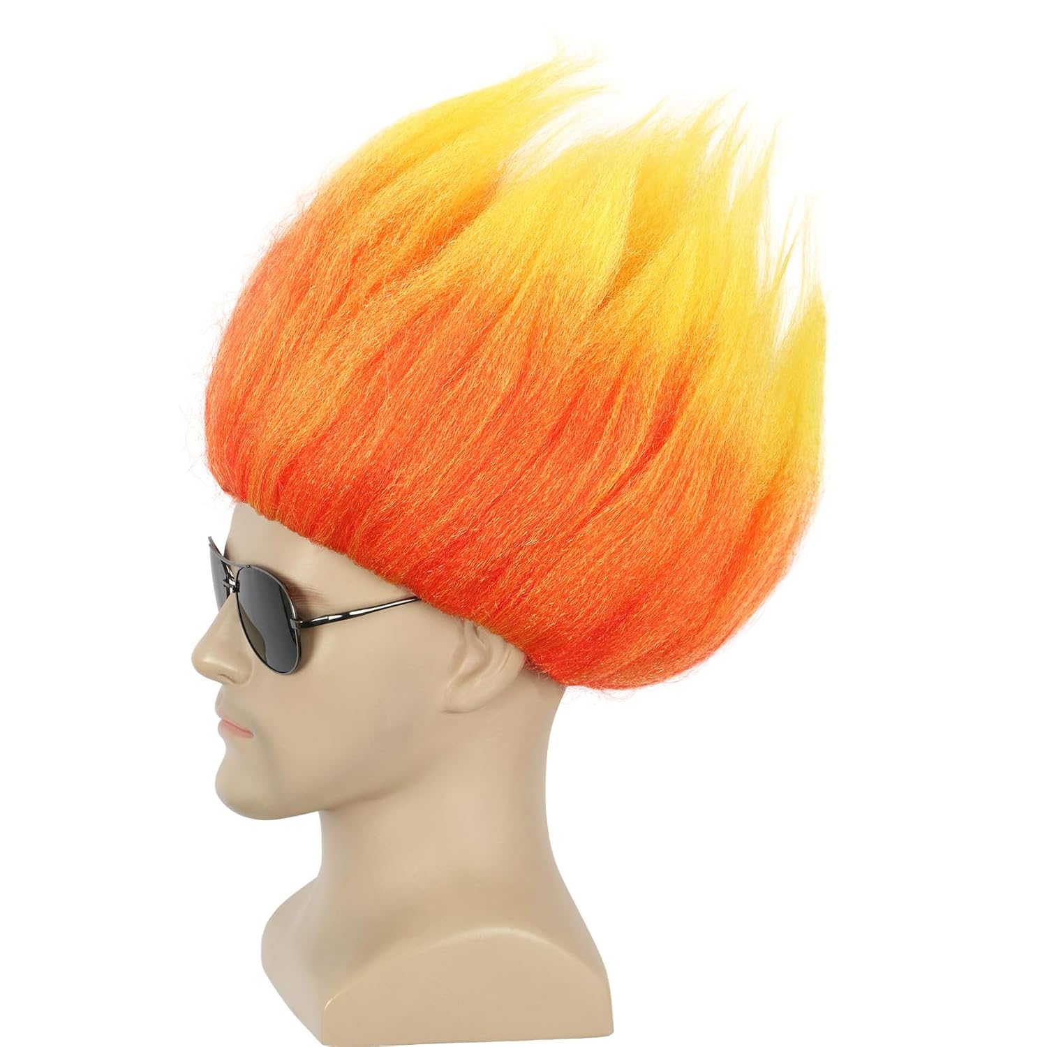 วิกผมสั้นสีส้ม Spiky อะนิเมะวิ - Cosplay Flame Prop บทวิจารณ์และราคา