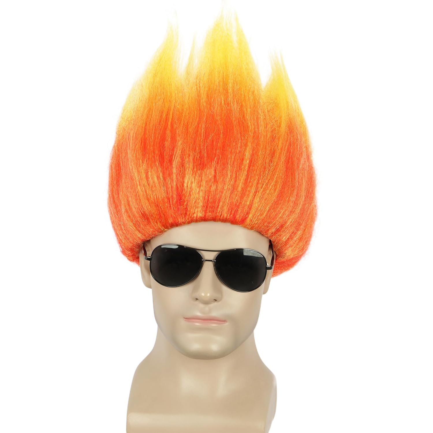วิกผมสั้นสีส้ม Spiky อะนิเมะวิ - Cosplay Flame Prop บทวิจารณ์และราคา