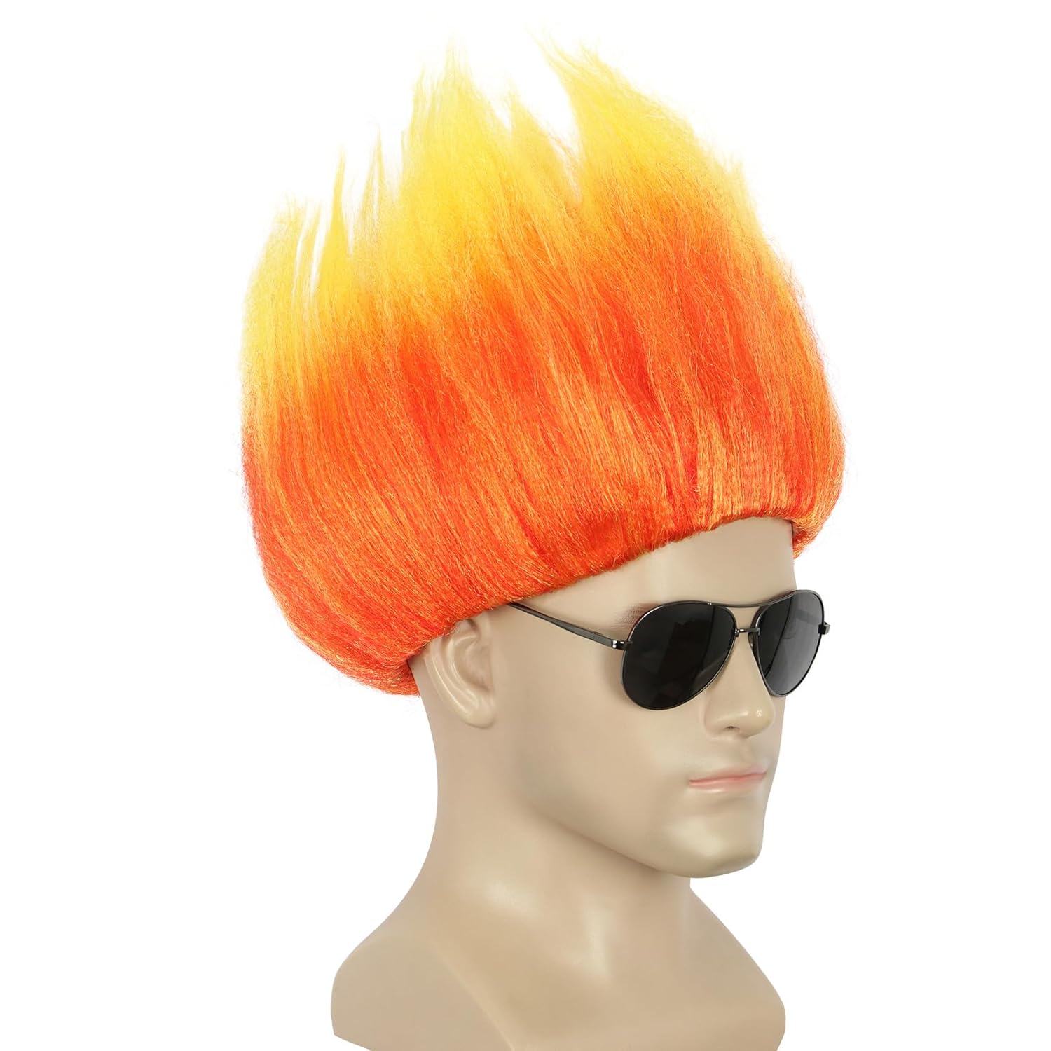 วิกผมสั้นสีส้ม Spiky อะนิเมะวิ - Cosplay Flame Prop บทวิจารณ์และราคา