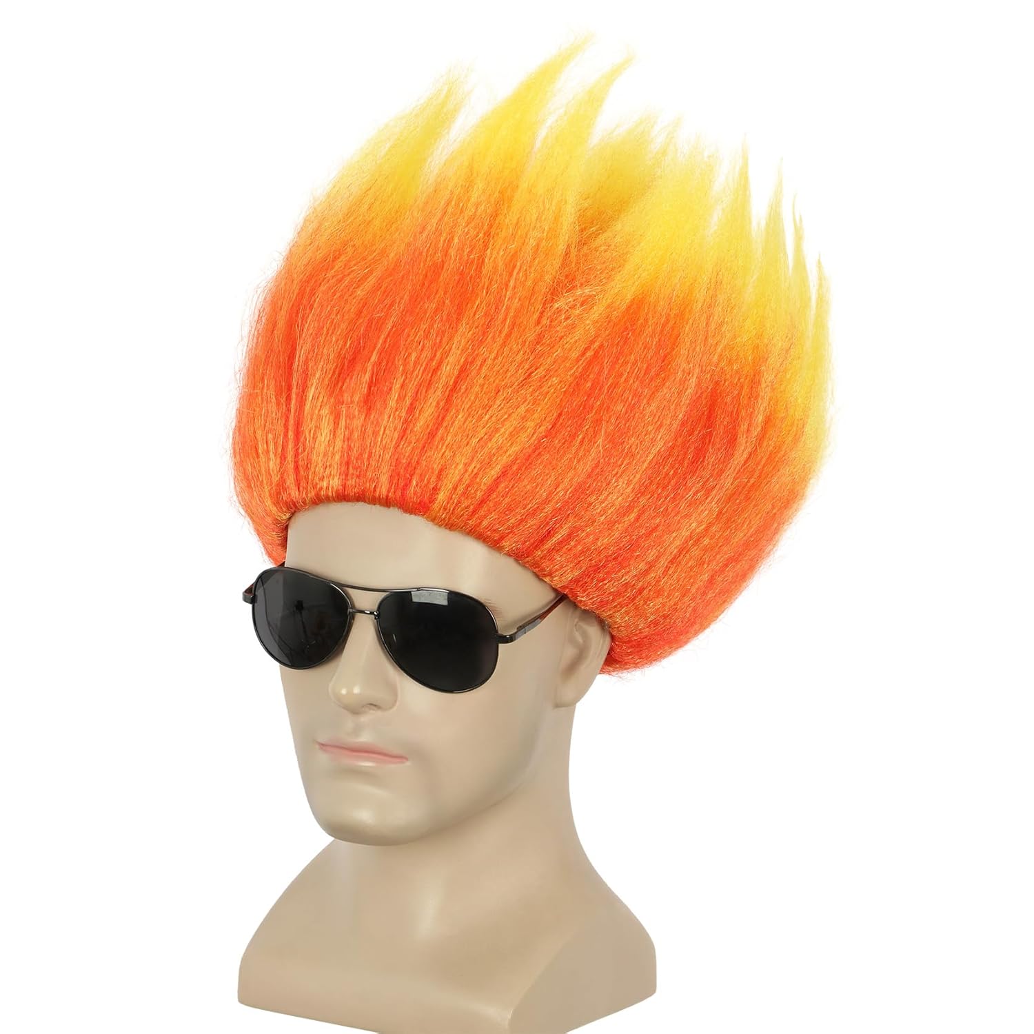 วิกผมสั้นสีส้ม Spiky อะนิเมะวิ - Cosplay Flame Prop บทวิจารณ์และราคา
